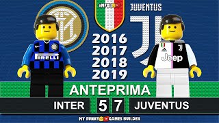 شبیه سازی گل های تقابل اینتر - یوونتوس با عروسک لگو