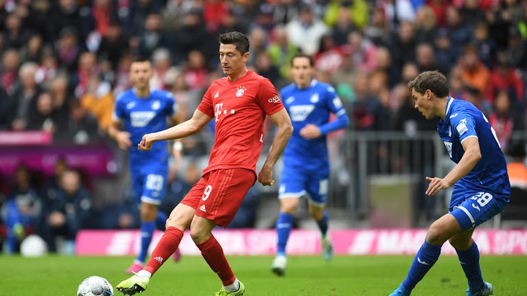 گل اول بایرن مونیخ به هوفنهایم (لواندوفسکی)