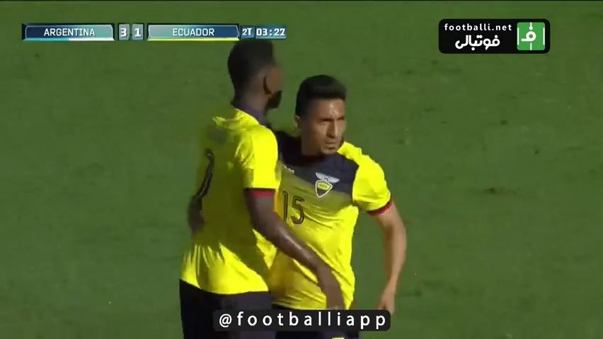 سوپرگل کاشته دلگادو بازیکن اکوادور مقابل آرژانتین