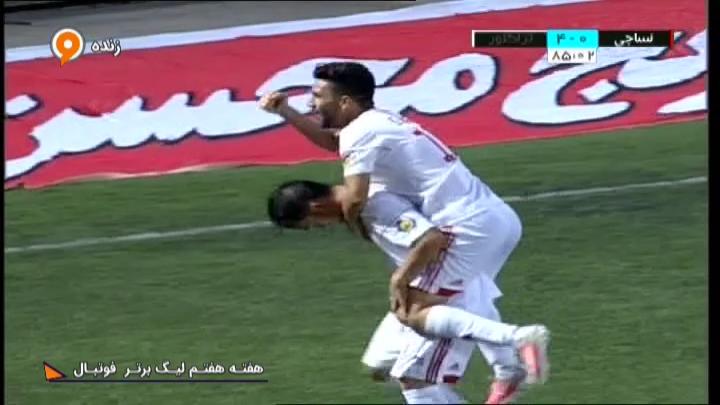 گل چهارم تراکتور به نساجی (گل تماشایی سوگیتا)