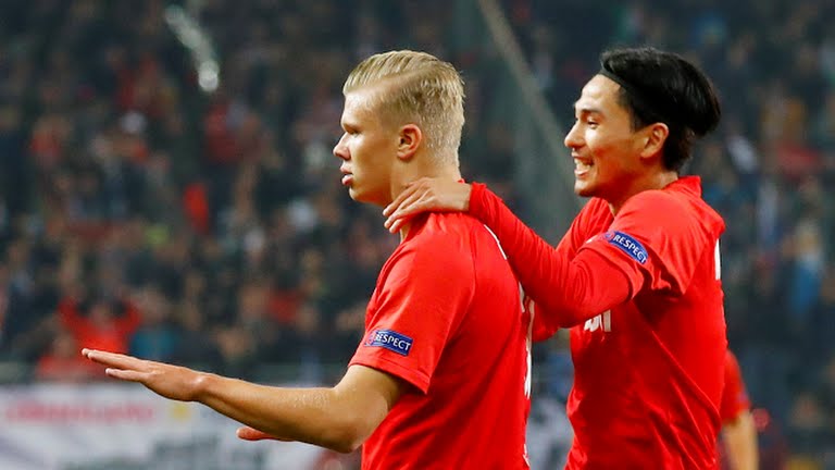 گل اول سالزبورگ به ناپولی (ارلینگ براوت هالاند)