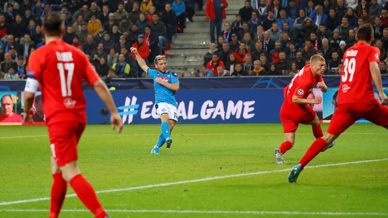 گل دوم ناپولی به سالزبورگ (دبل دریس مرتنز)