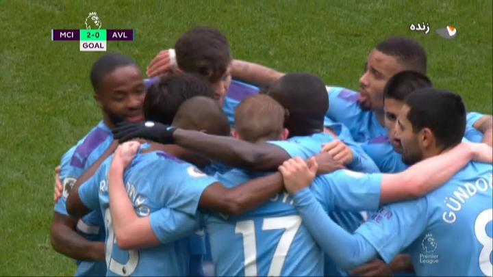 گل دوم منچسترسیتی به استون ویلا (کوین دی بروینه)