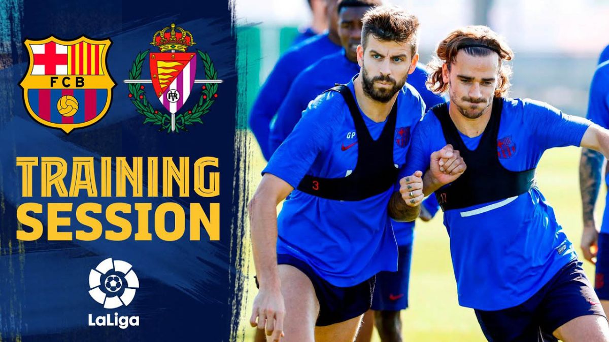 تمرین بارسلونا برای مصاف با وایادولید