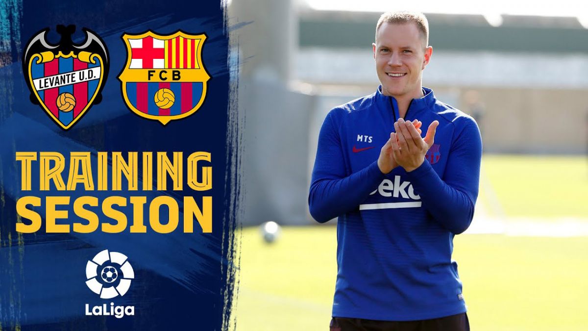 تمرین ریکاوری بارسلونا بعد از پیروزی پرگل مقابل وایادولید