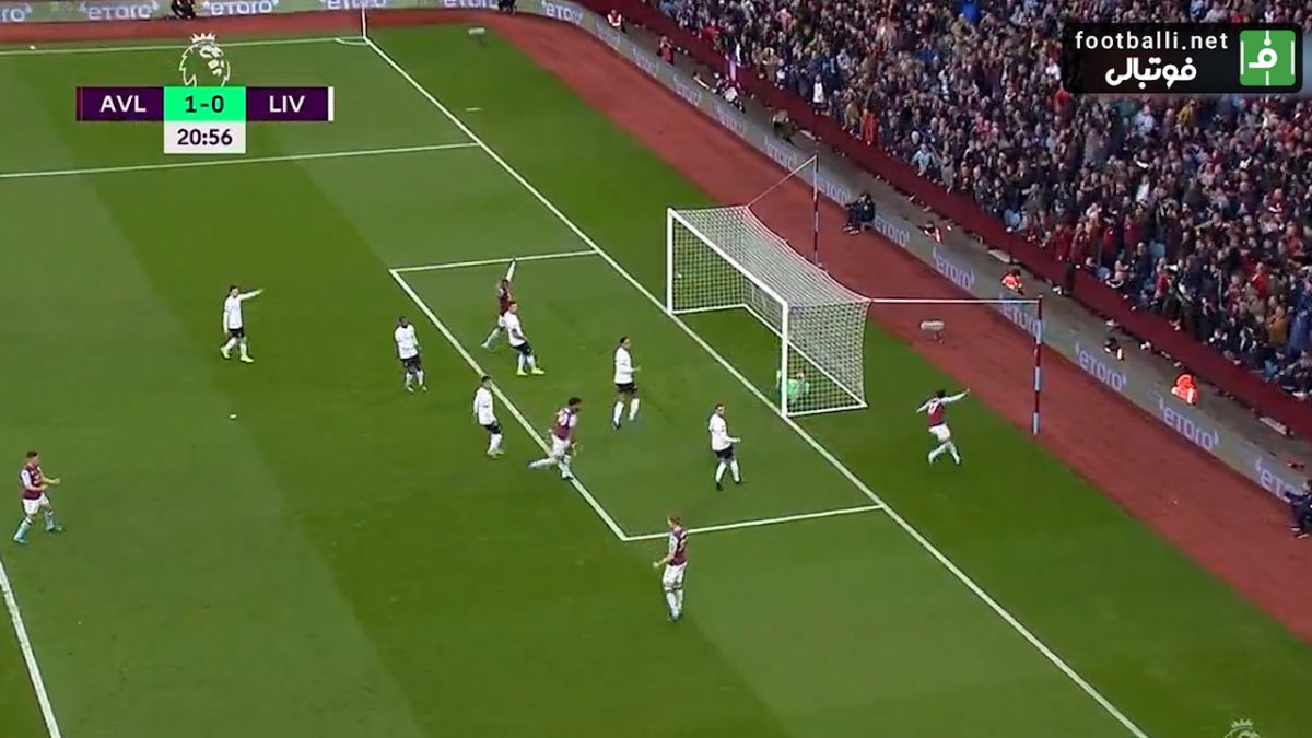 گل اول آستون ویلا به لیورپول (محمود حسن)