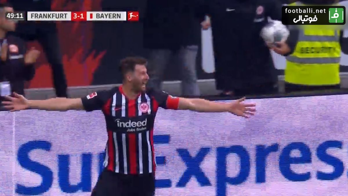 گل سوم اینتراخت فرانکفورت به بایرن مونیخ (دیوید آبراهام )