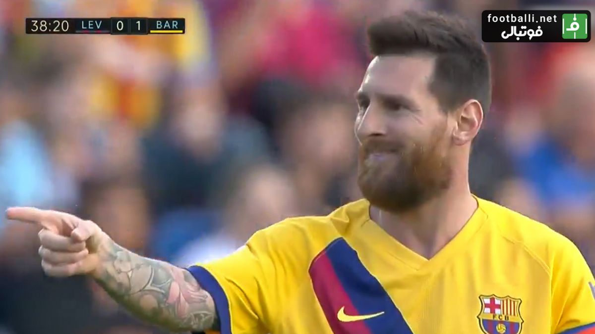 گل اول بارسلونا به لوانته (مسی)