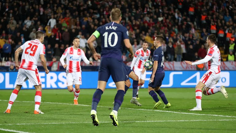 گل اول تاتنهام به ستاره سرخ بلگراد (لو سلسو)