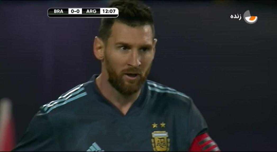 گل اول آرژانتین به برزیل (لیونل مسی)