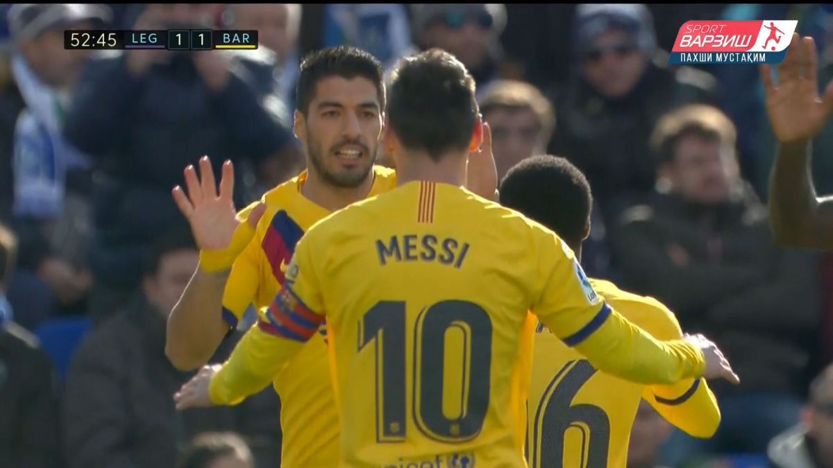 گل اول بارسلونا به لگانس (لوییز سوارز)