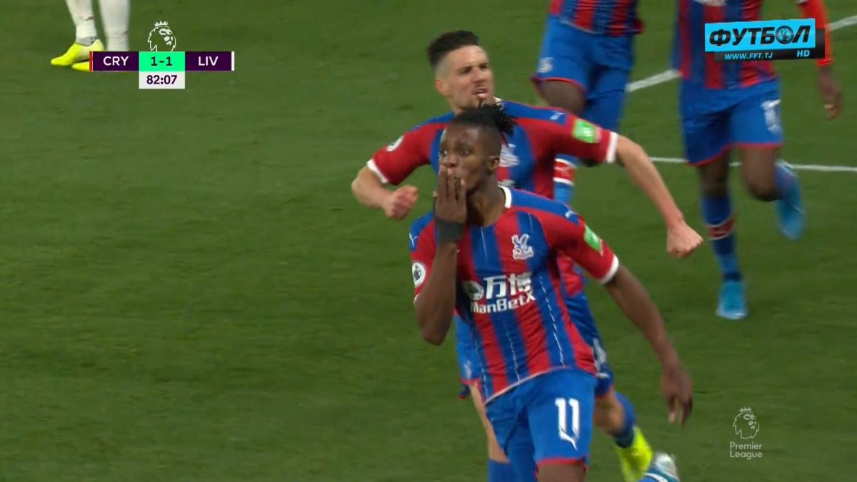 گل اول کریستال پالاس به لیورپول (ویلفرد زاها)