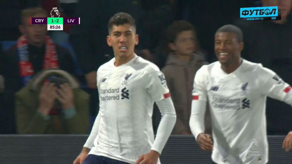 گل دوم لیورپول به کریستال پالاس (فیرمینو)