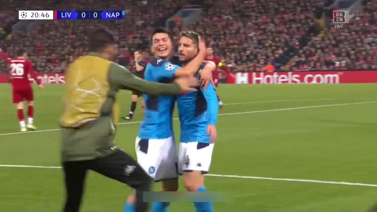 گل اول ناپولی به لیورپول (مرتنز)