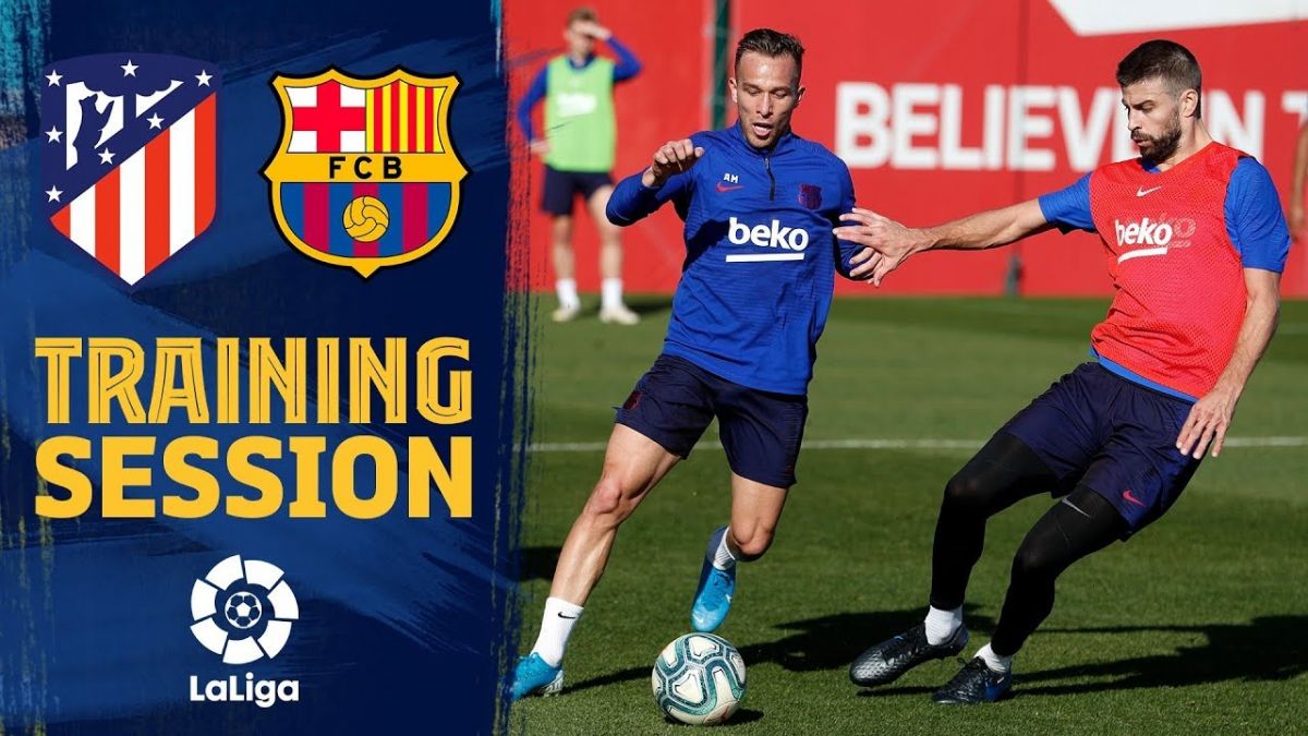 تمرین بارسلونا برای بازی مقابل اتلتیکو مادرید