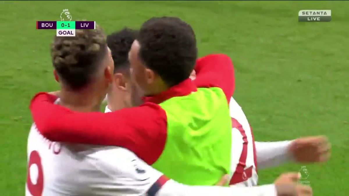 گل اول لیورپول به بورنموث (چمبرلین)