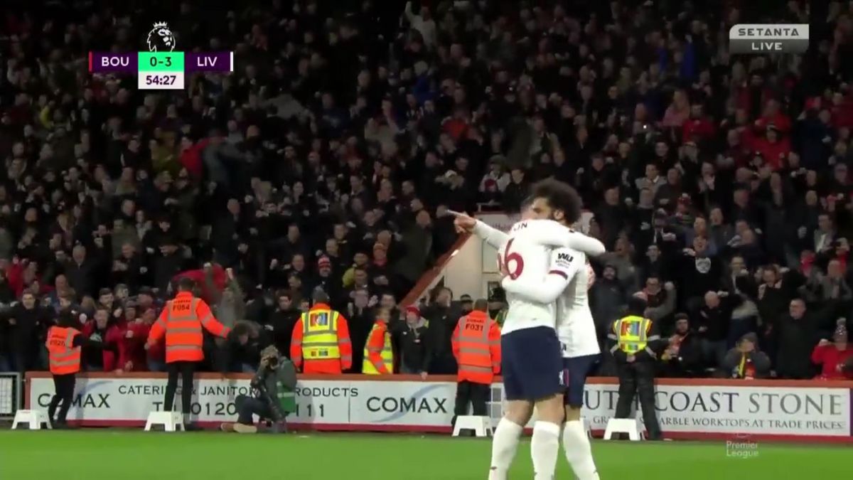 گل سوم لیورپول به بورنموث (محمد صلاح)