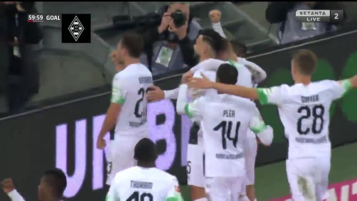 گل اول مونشن گلادباخ به بایرن مونیخ (بن سباینی)