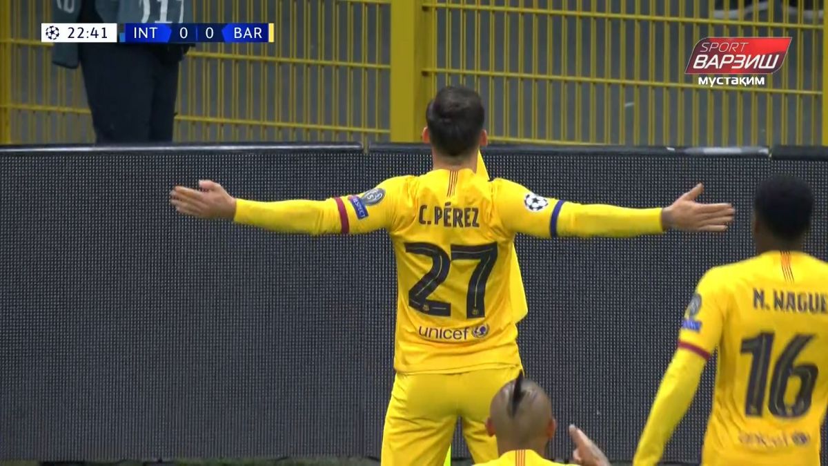 گل اول بارسلونا به اینتر (پرز)