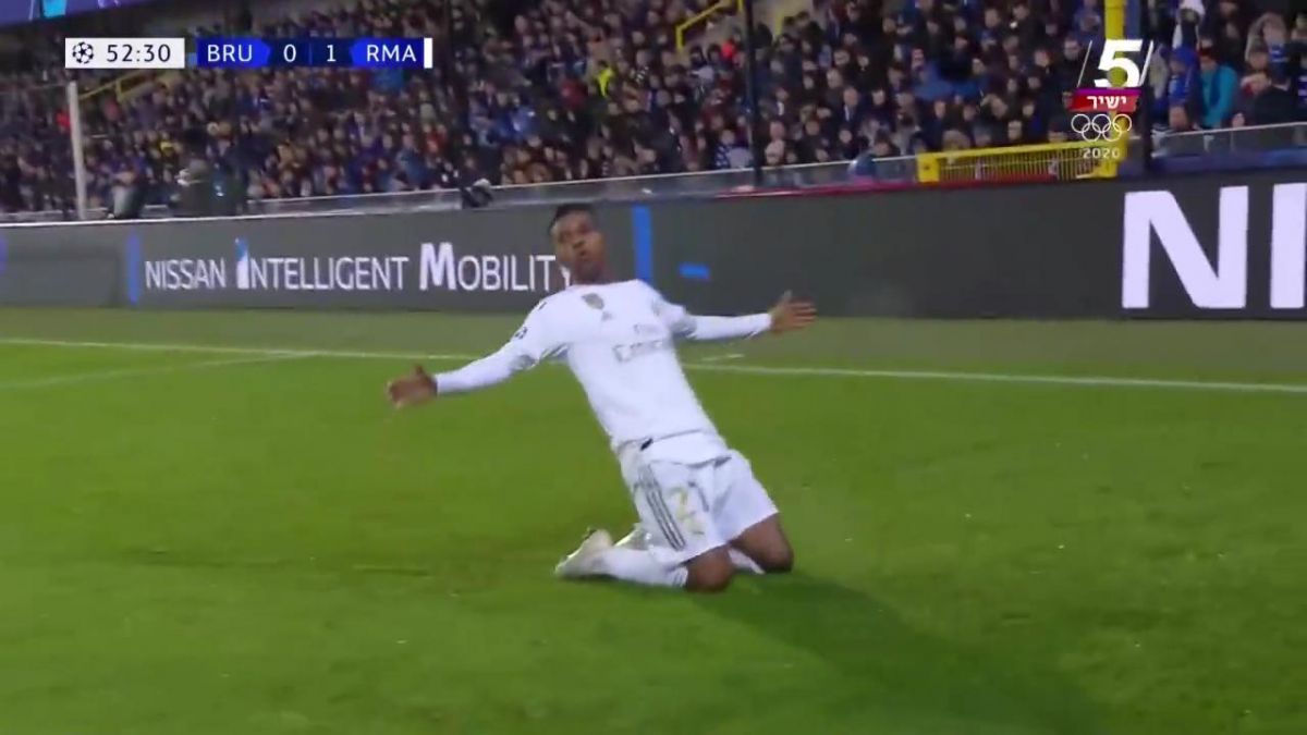 گل اول رئال‌ مادرید به کلوپ بروژ (رودریگو)