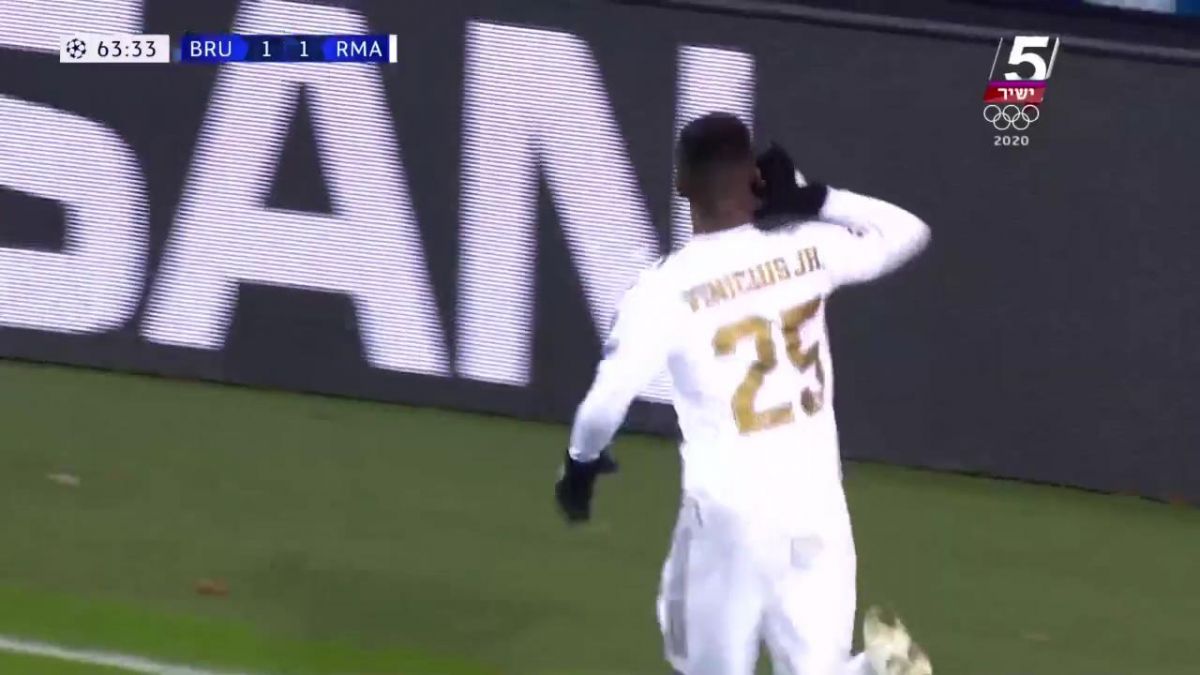 گل دوم رئال‌ مادرید به کلوپ بروژ (وینیسیوس)