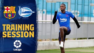 تمرین بارسلونا برای بازی با آلاوس