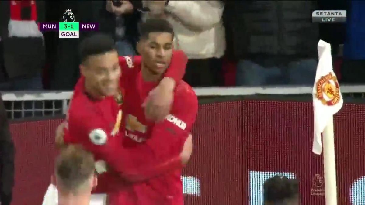 گل سوم منچستر یونایتد به نیوکاسل یونایتد (راشفورد)