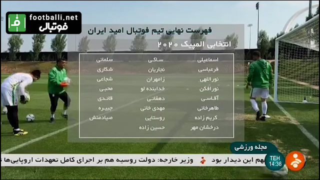 لیست بازیکنان تیم ملی امید برای انتخابی المپیک 2020