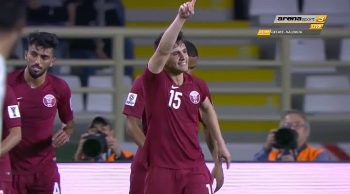 گل اول قطر به عراق (سوپرگل بسام هشام)