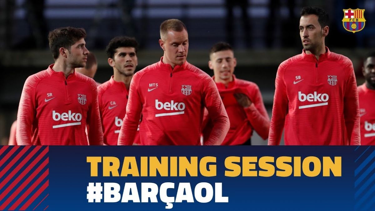 آخرین تمرین بارسلونا برای بازی مقابل لیون