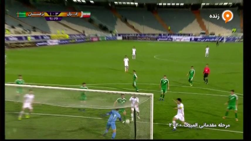 گل سوم امید ایران به ترکمنستان (جبیره)