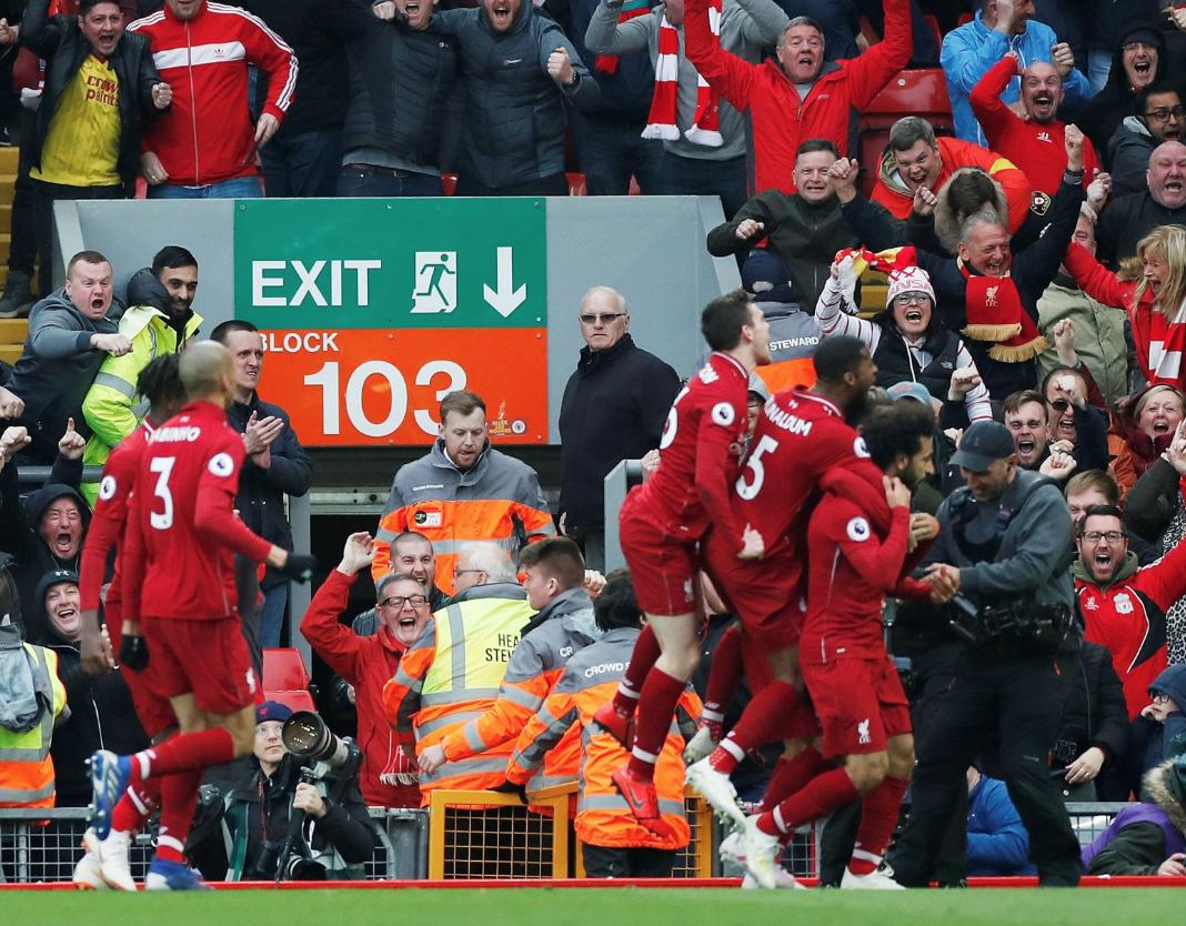 گل دوم لیورپول به تاتنهام (گل به خودی دقیقه 90)