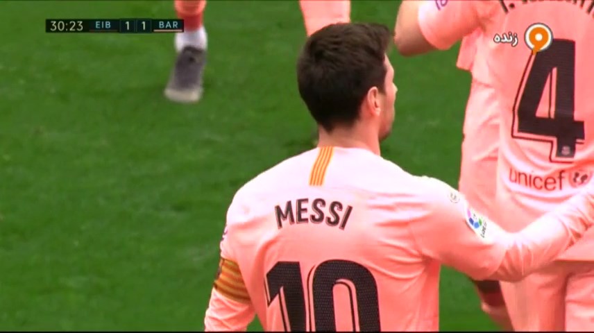 گل اول بارسلونا به ایبار (مسی)