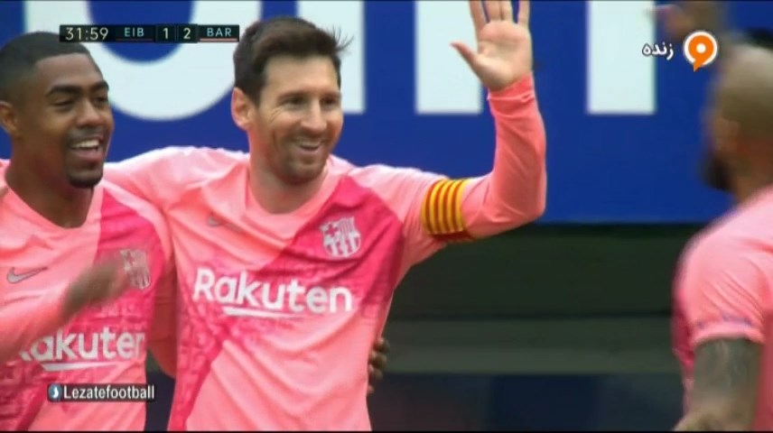 گل دوم بارسلونا به ایبار (دبل مسی با چیپ)