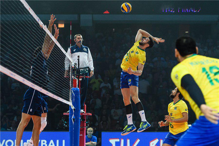 دور دوم لیگ ملتهای والیبال 2019: ایران 2-3 برزیل