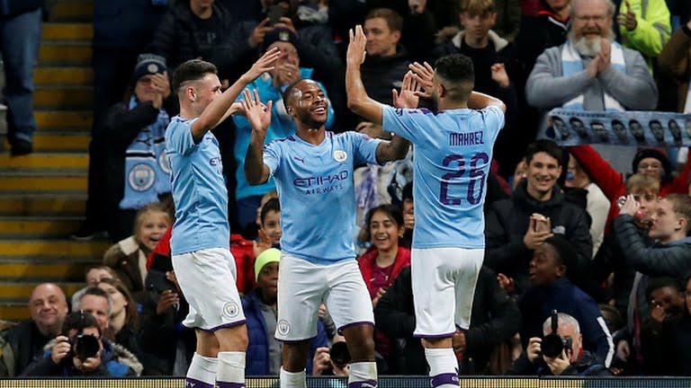 گل پنجم منچستر سیتی به آتالانتا (هت تریک رحیم استرلینگ)