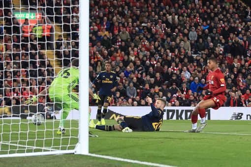 گل اول لیورپول به آرسنال (گل به خودی شکودران مصطفی)