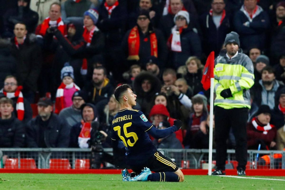 گل دوم آرسنال به لیورپول (مارتینلی)
