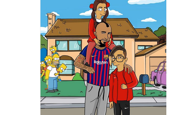 آرتورو ویدال در قالب کارتون سیمپسون ها