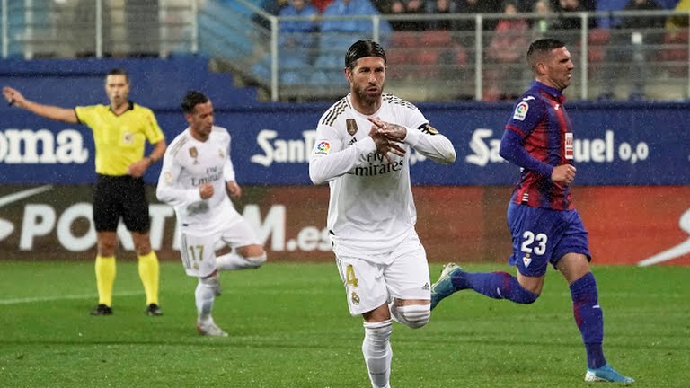 گل دوم رئال مادرید به ایبار (سرخیو راموس)