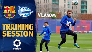 آخرین تمرین بارسلونا پیش از بازی با آلاوز