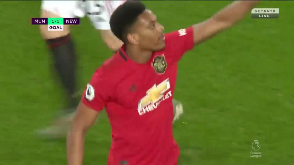 گل اول منچستر یونایتد به نیوکاسل یونایتد (مارسیال)