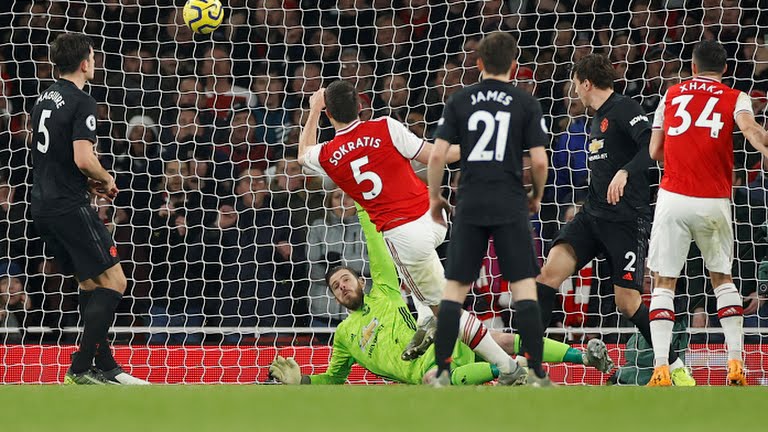 گل دوم آرسنال به منچستر یونایتد (سوکراتیس پاپاستاتوپولوس)