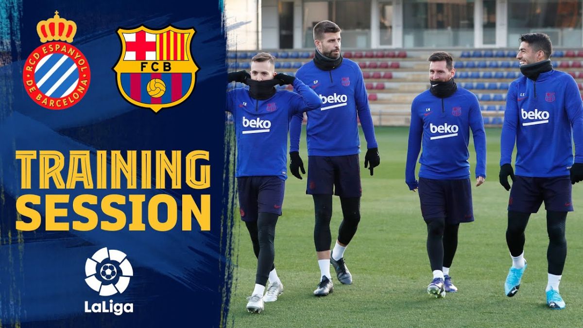 تمرین بارسلونا برای بازی مقابل اسپانیول