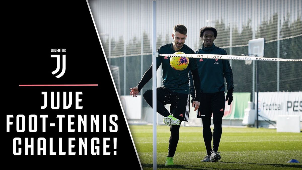 تمرین یوونتوس و چالش فوتبال تنیس بازیکنان