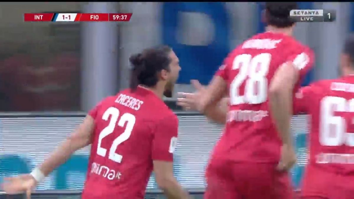 گل اول فیورنتینا به اینتر (مارتین کاسرس)