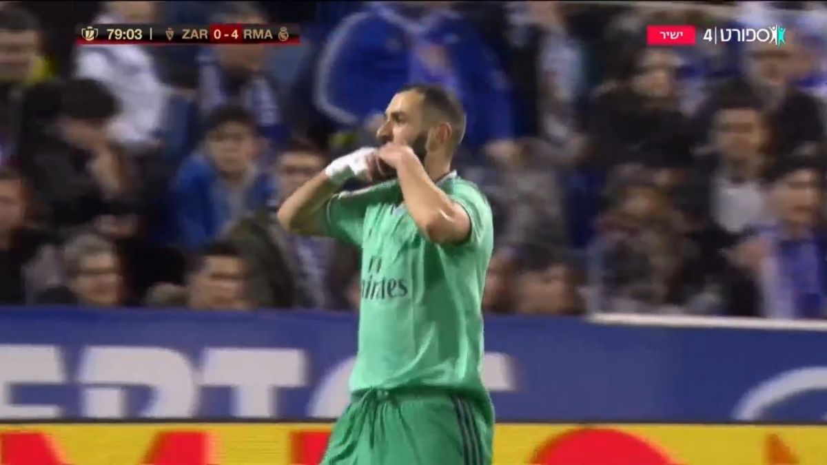 گل چهارم رئال مادرید به زاراگوزا (کریم بنزما)