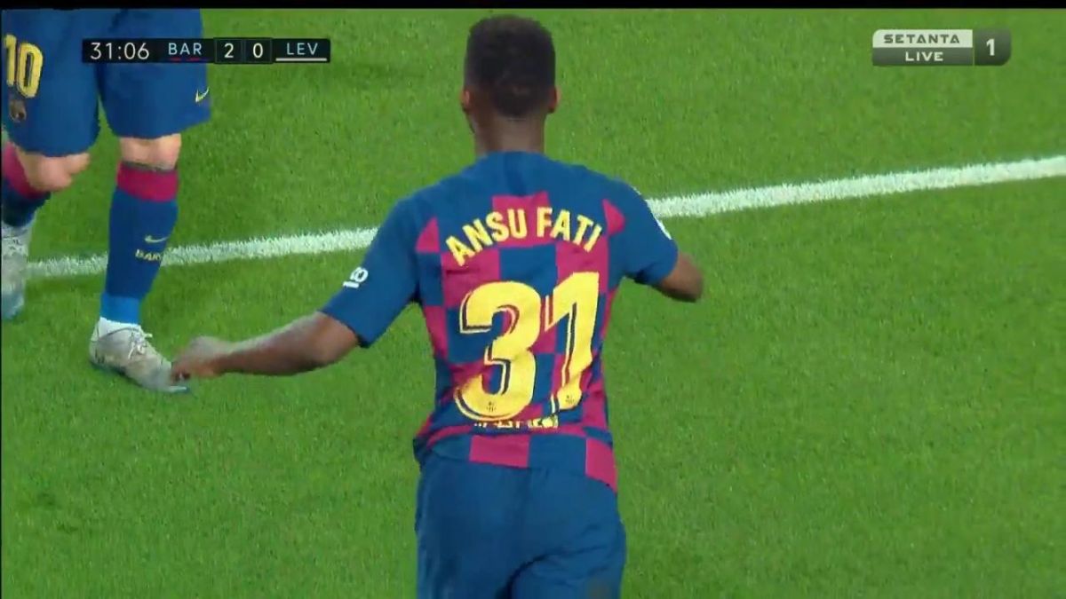 گل دوم بارسلونا به لوانته (دبل آنسو فاتی)