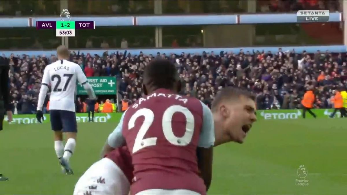 گل دوم استون ویلا به تاتنهام (بورن انگلز)