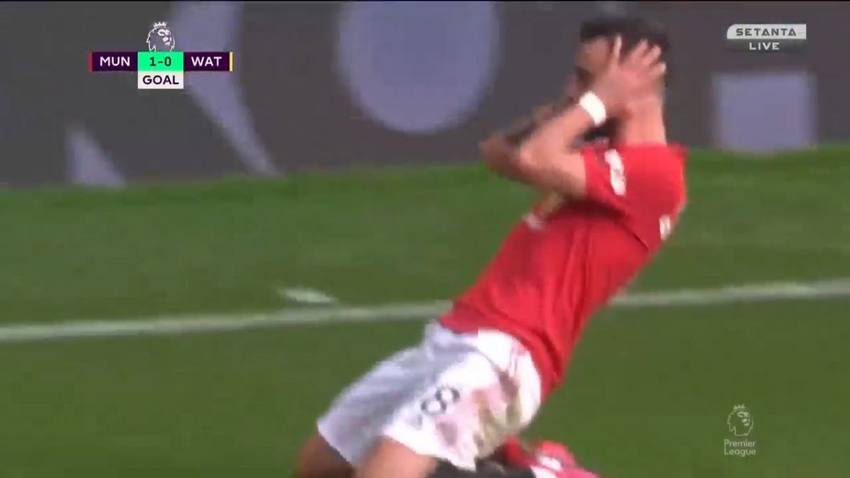 گل اول منچستر یونایتد به واتفورد (برنو فرناندز)